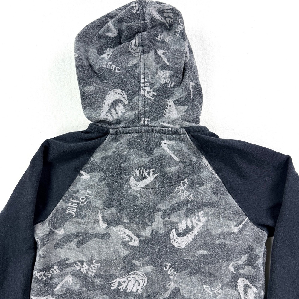 Baby Nike Tech Fleece Hooded Jumpsuit 24M Gray Camo Coverall Full Zip One Piece - Picture 9 of 11